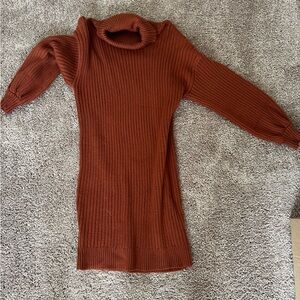 Burnt orange sweater dress